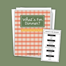 Load image into Gallery viewer, Whats For Dinner? Meal Planning Cookbook Download