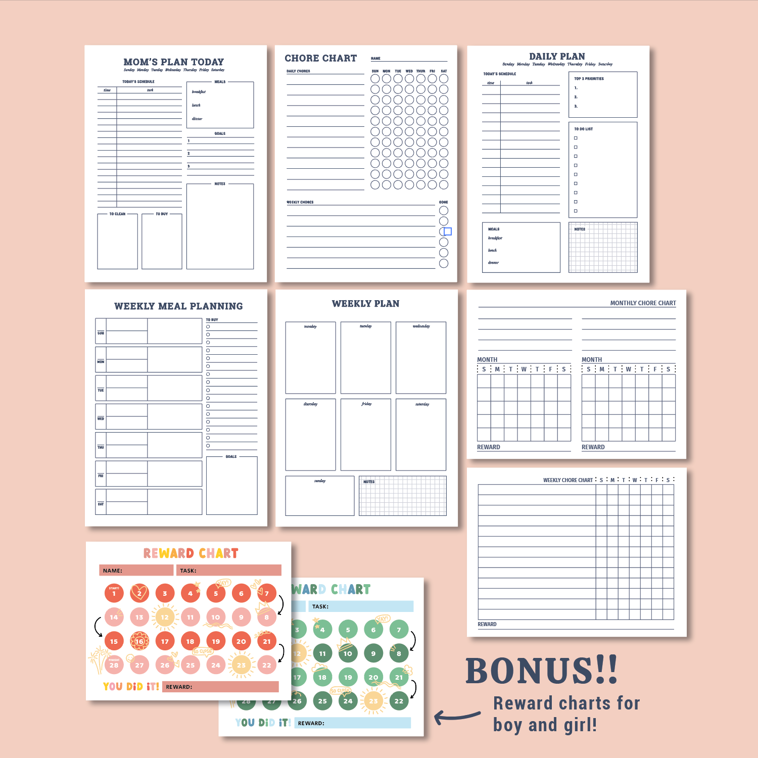 Chore Charts and Reward Charts