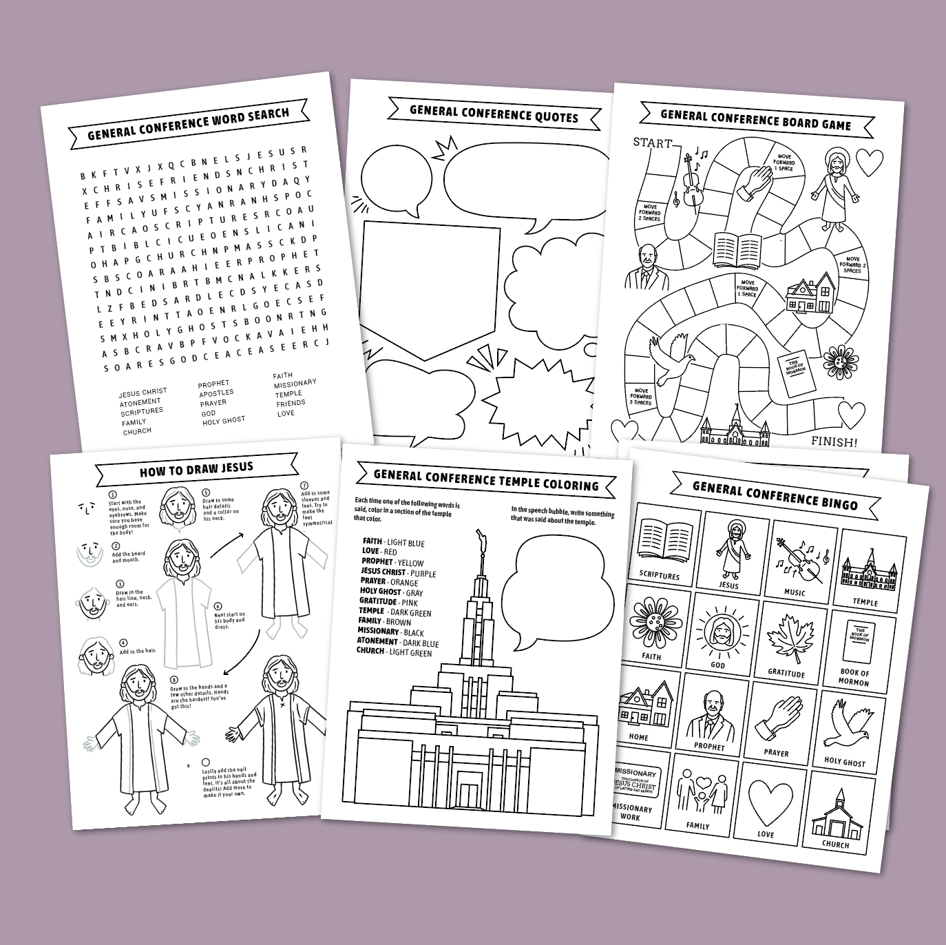 General Conference Activity and Bingo Pages