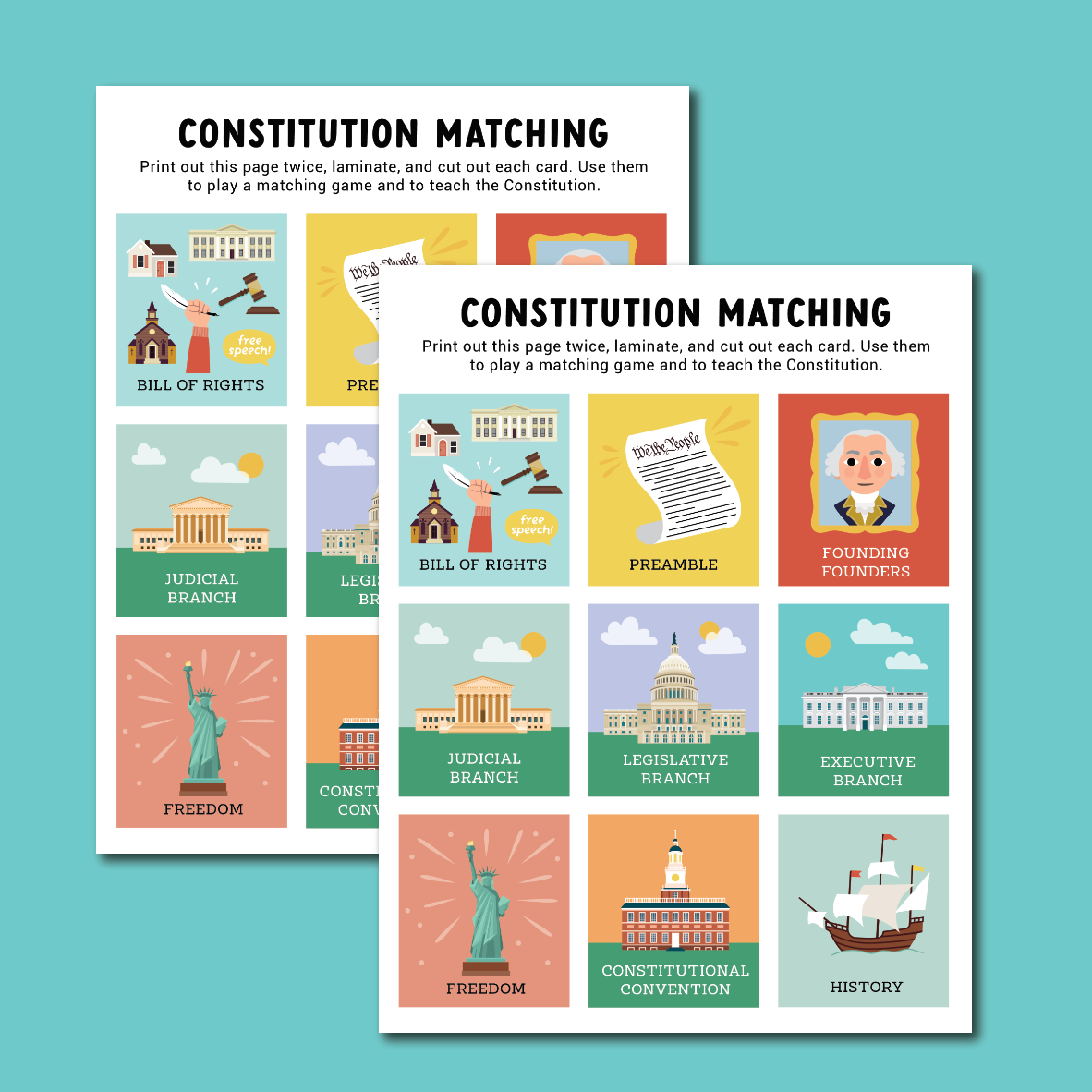 Constitution Matching Game