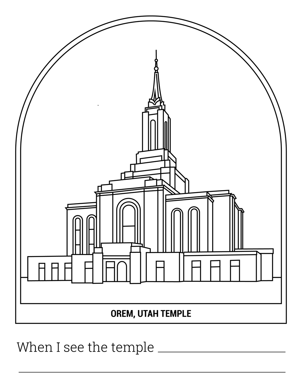 Orem Temple Coloring