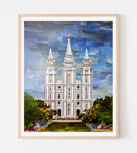 Salt Lake City Temple Collage Print
