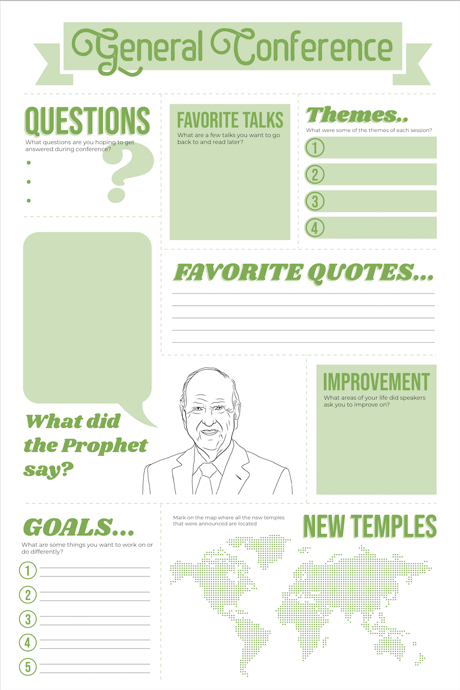 General Conference Poster and Worksheet Green