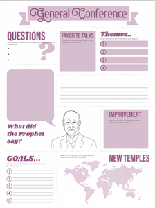 General Conference Poster and Worksheet Purple