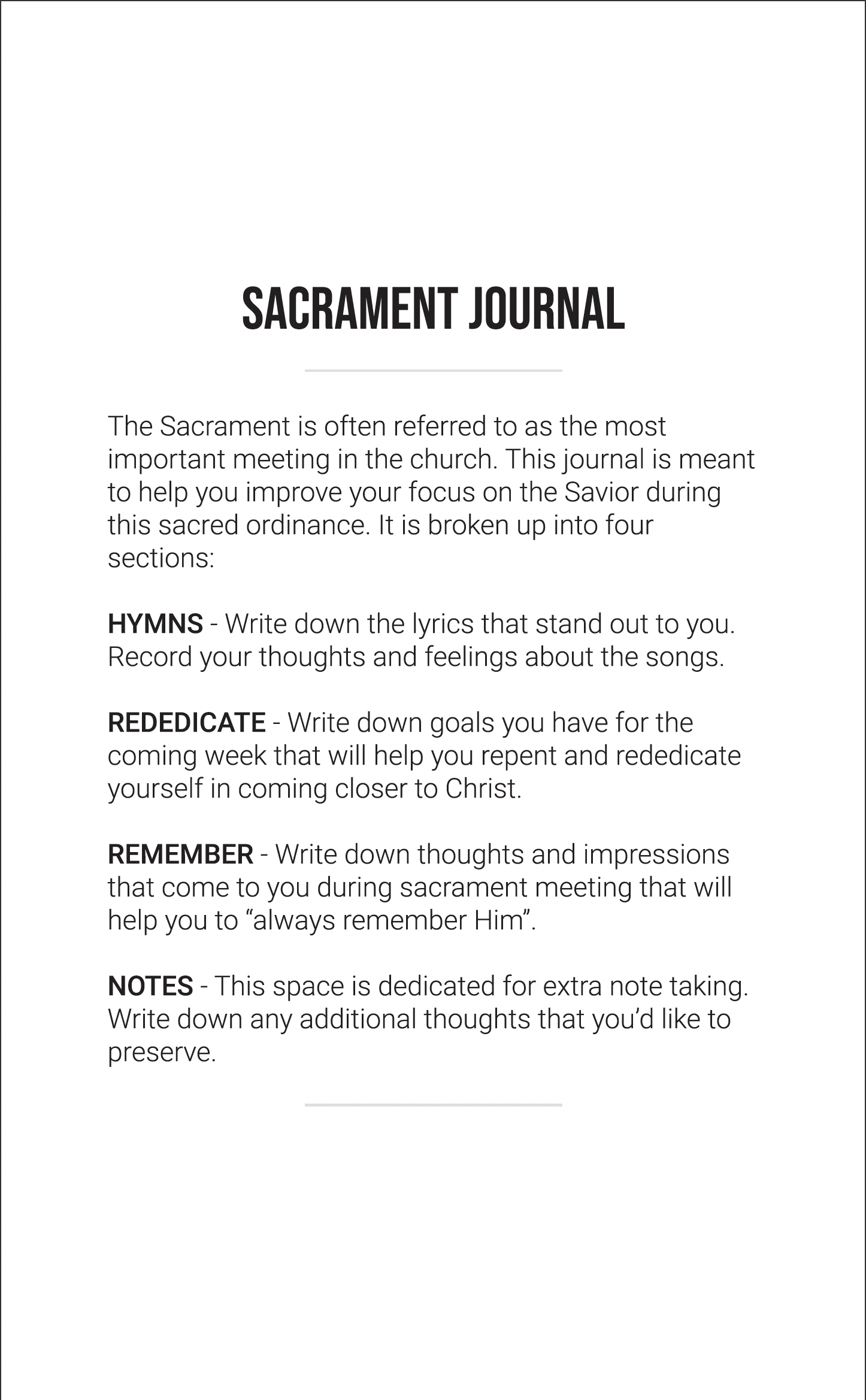 Sacrament Journal Green Cover