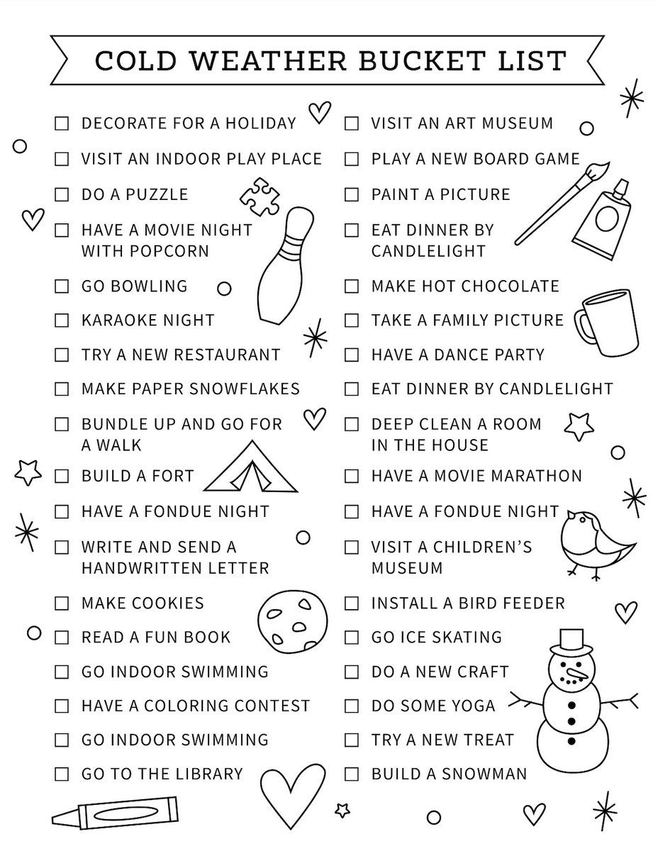 Cold Weather Bucket List 2023 – Latter Day Baby