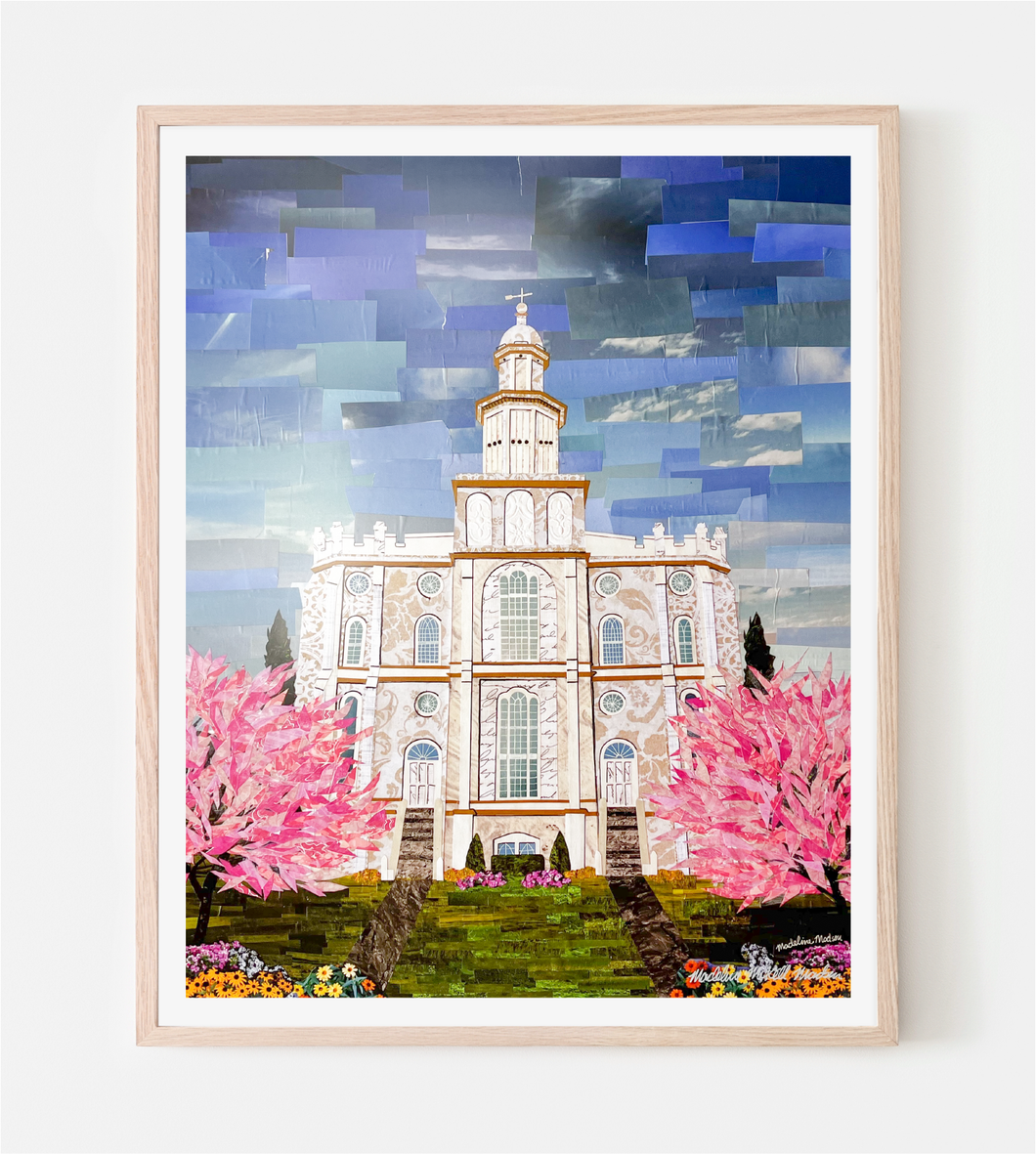 St. George Temple Collage Print